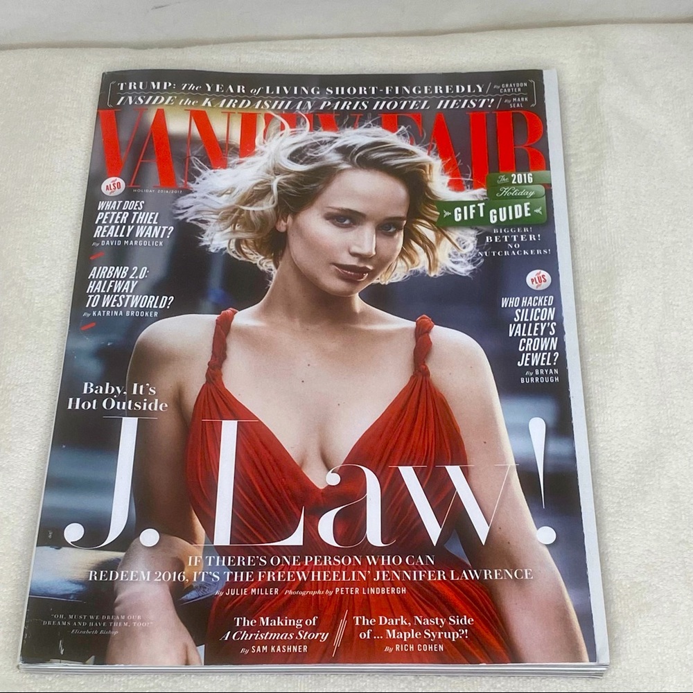 Vanity Fair Magazine JENNIFER LAWRENCE, Holiday 2016/2017